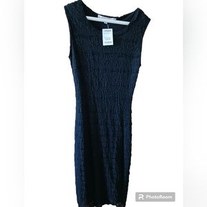 Max Studio lacey sleeveless long black dress